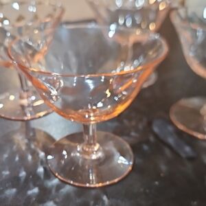 Vintage Pink Glass Dessert Cups